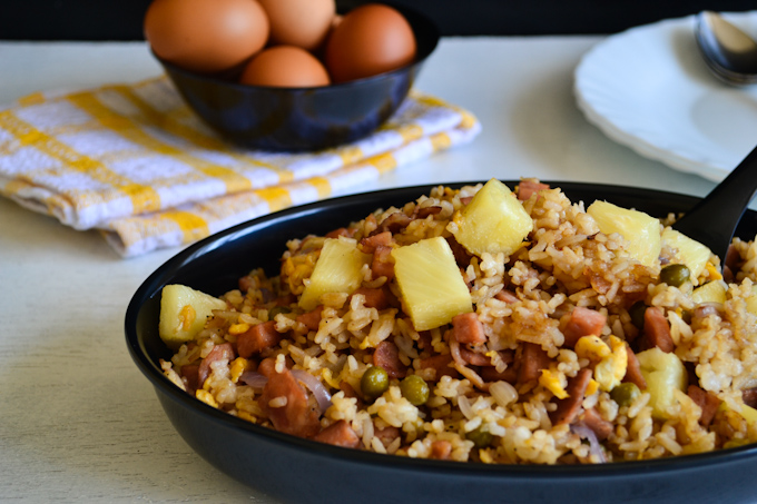Spam Fried Rice with Bacon and Pineapple 2